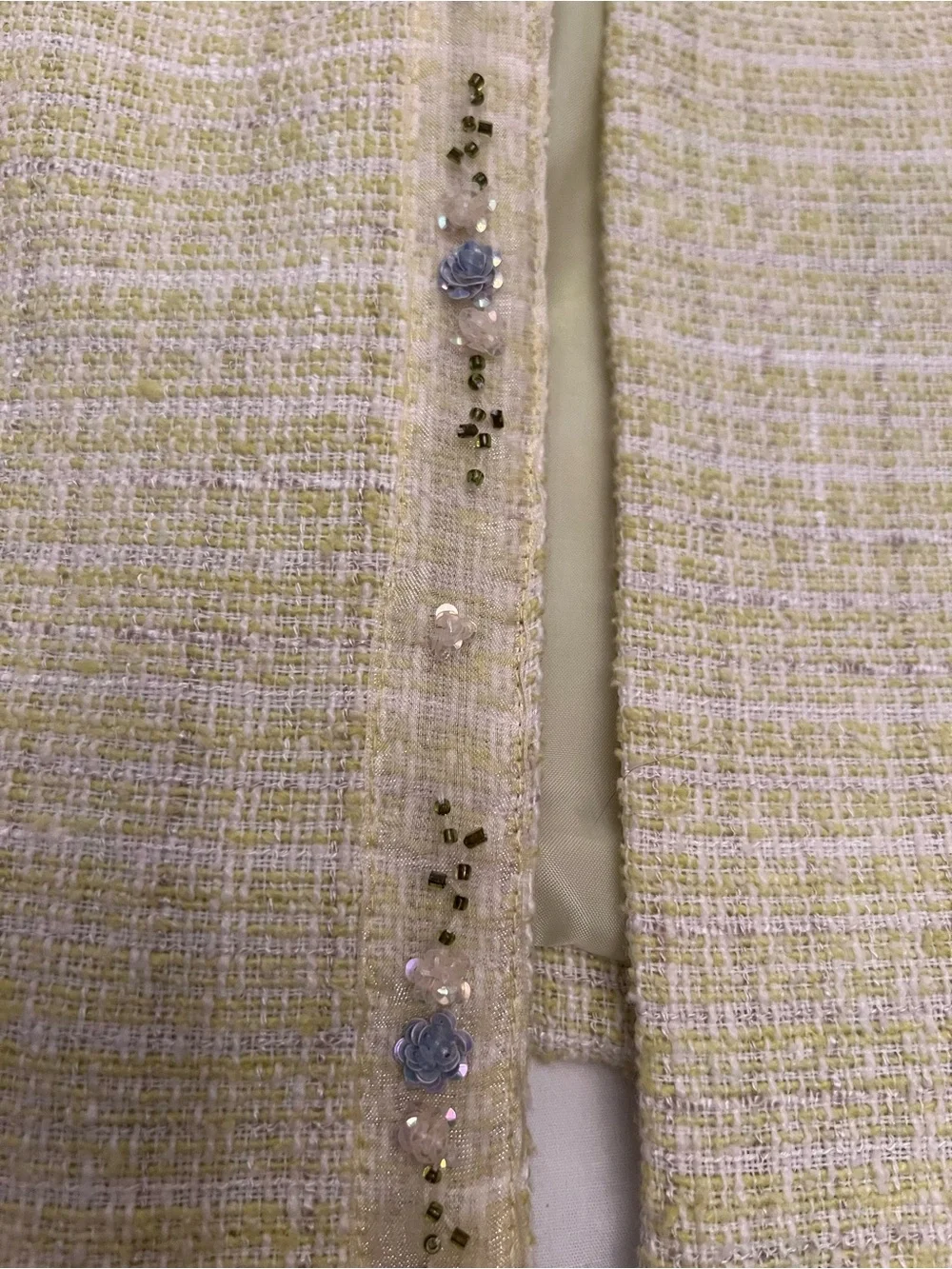 Biscotti Collezioni Girls Pastel Yellow Tweed Long Dress Coat / Jacket - Size 5